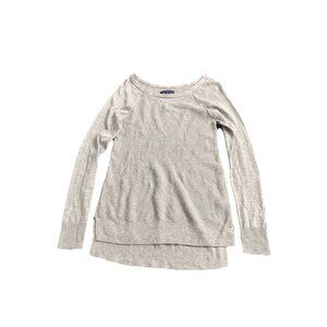 American Eagle Sweater Small Waffleknit Split Hi Lo Hem Raglan Layer Base Warm